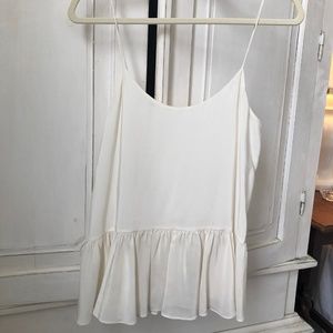 Club Monaco silk ruffle hem camisole
